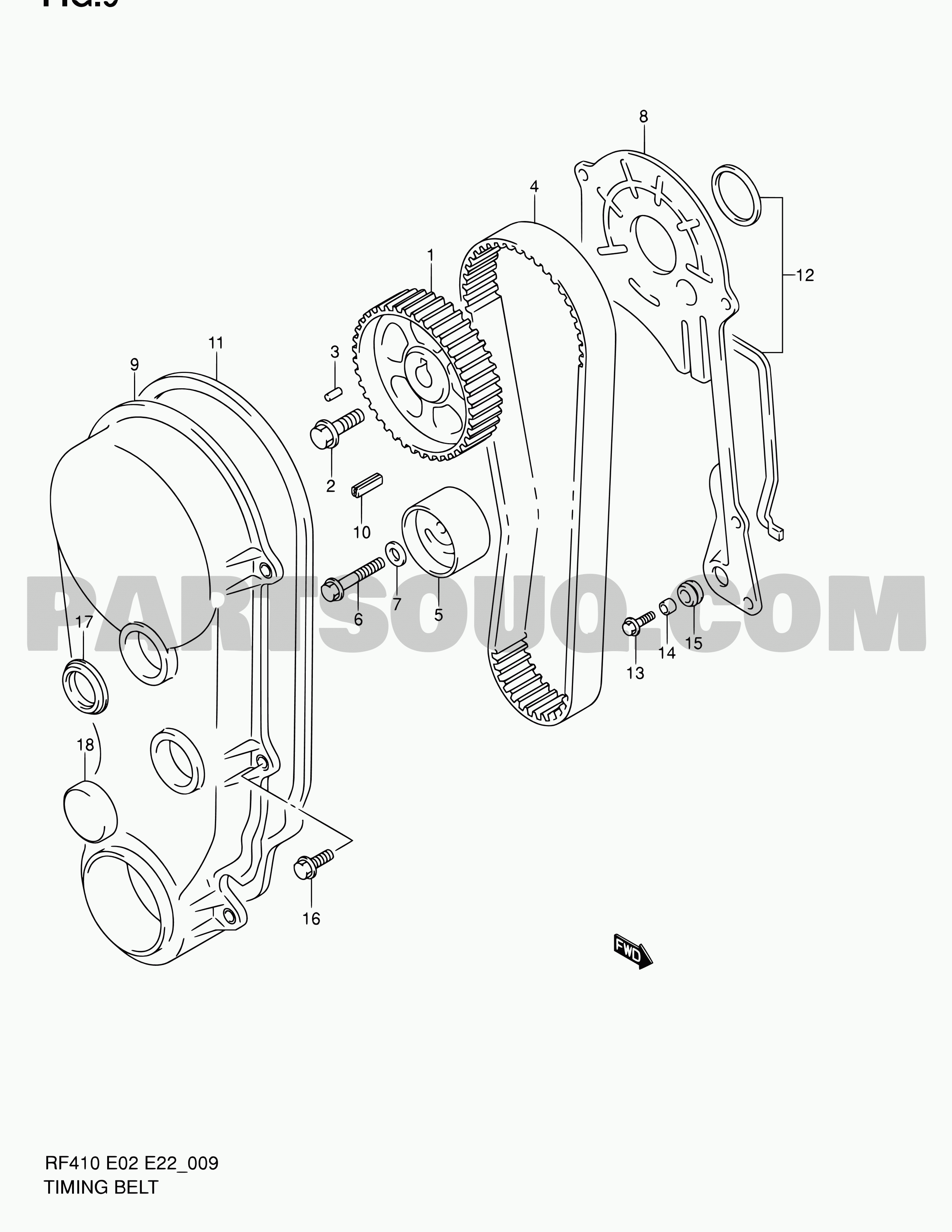 9 TIMING BELT Suzuki Alto A Star Celerio 800 Fronte RF410