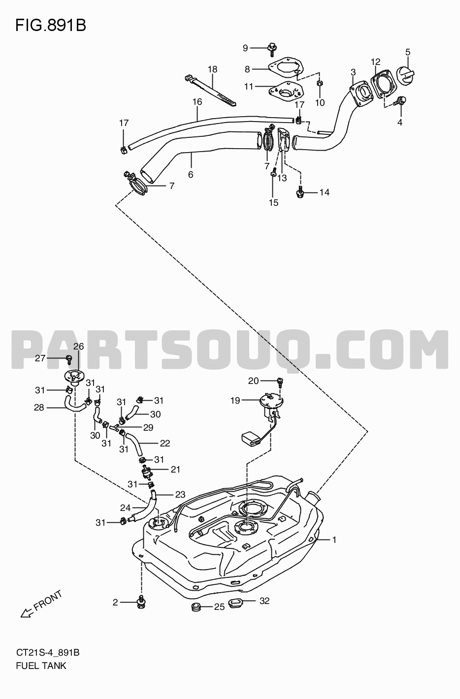 Fuel tank Suzuki Wagon R F6A TURBO Parts Catalogs PartSouq
