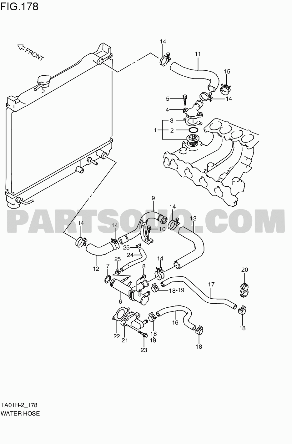 Water hose | Suzuki Escudo TA01R-2 | Parts Catalogs | PartSouq