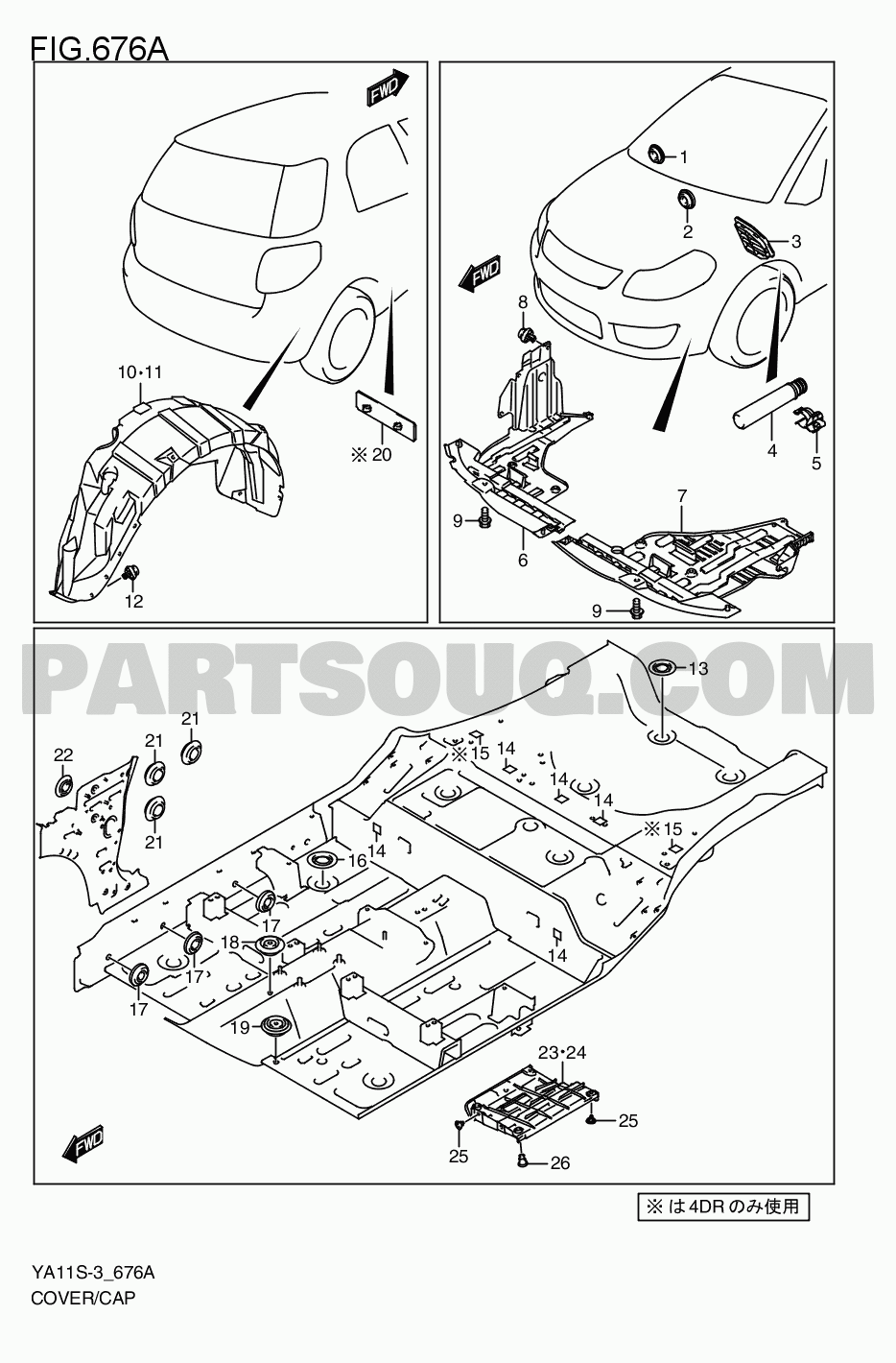 Body | Suzuki SX4 駆動;ドア数;略称 YA11S-3 | Parts Catalogs | PartSouq