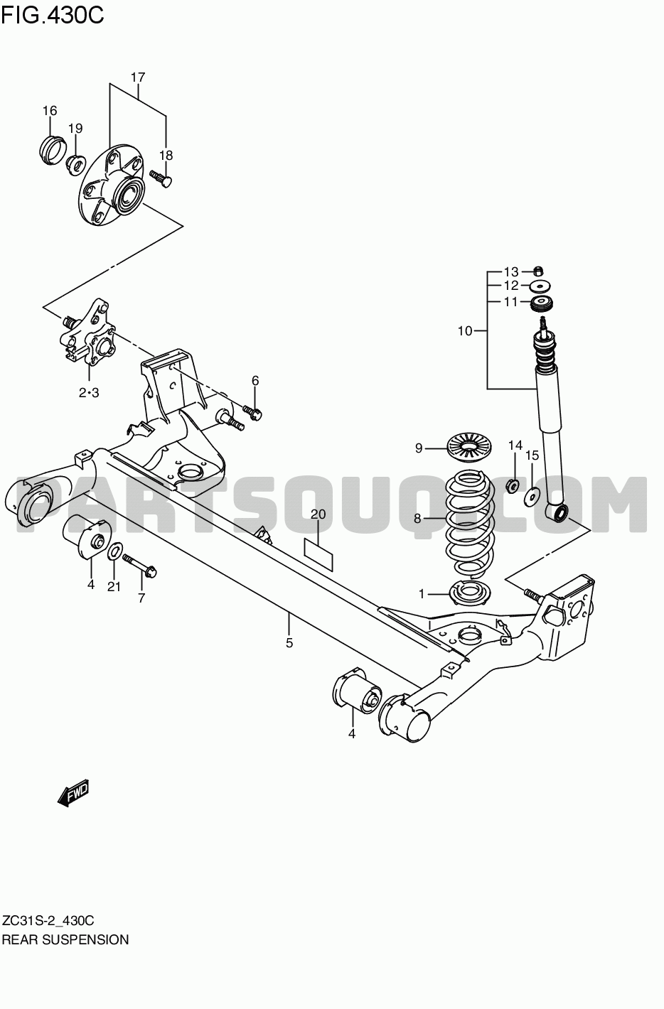Rear suspension | Suzuki Kei/Swift 2WD ミッション - MT;略称 - R 