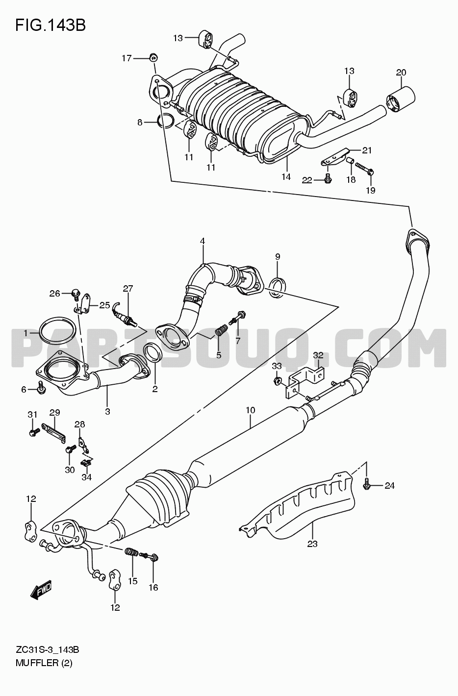 Engine / Fuel tank | Suzuki Kei/Swift ZC31S-3 200902 | Parts 