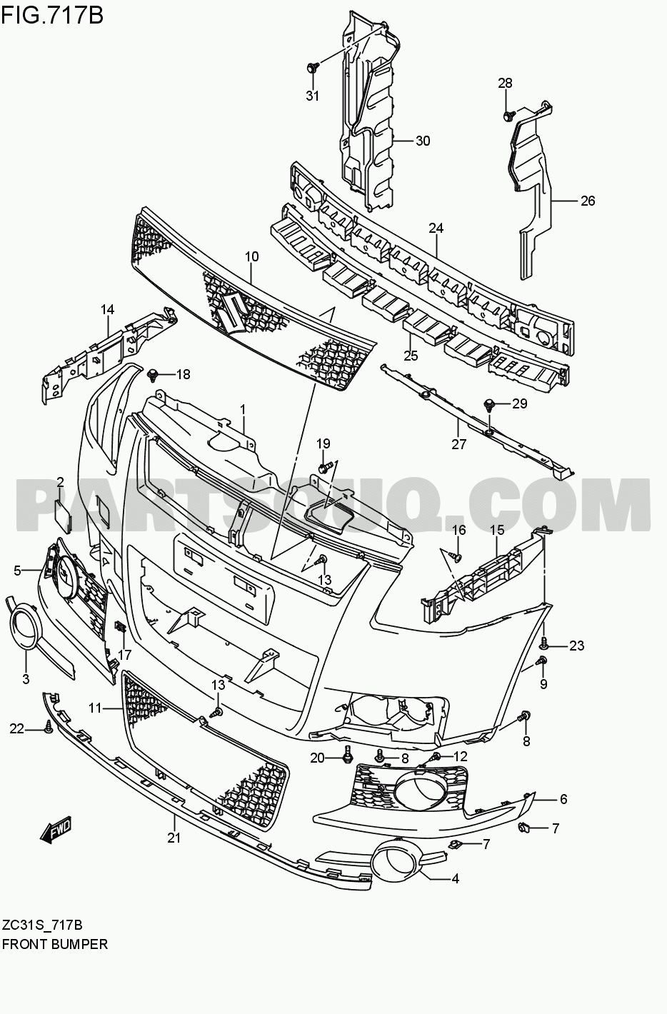 Front bumper | Suzuki Kei/Swift 2WD ミッション - AT;略称 - R