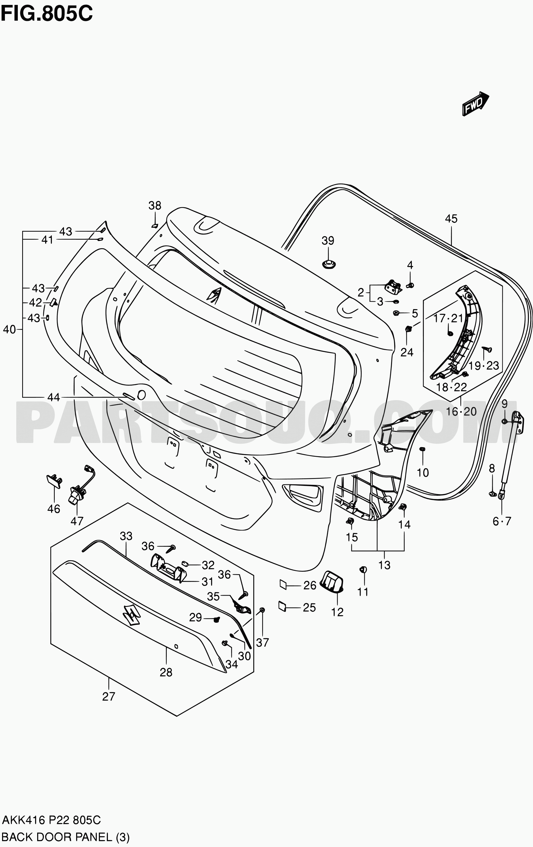 Body | Suzuki SX4/S-Cross AKK416 AKK416 (E02,E22) | Parts Catalogs