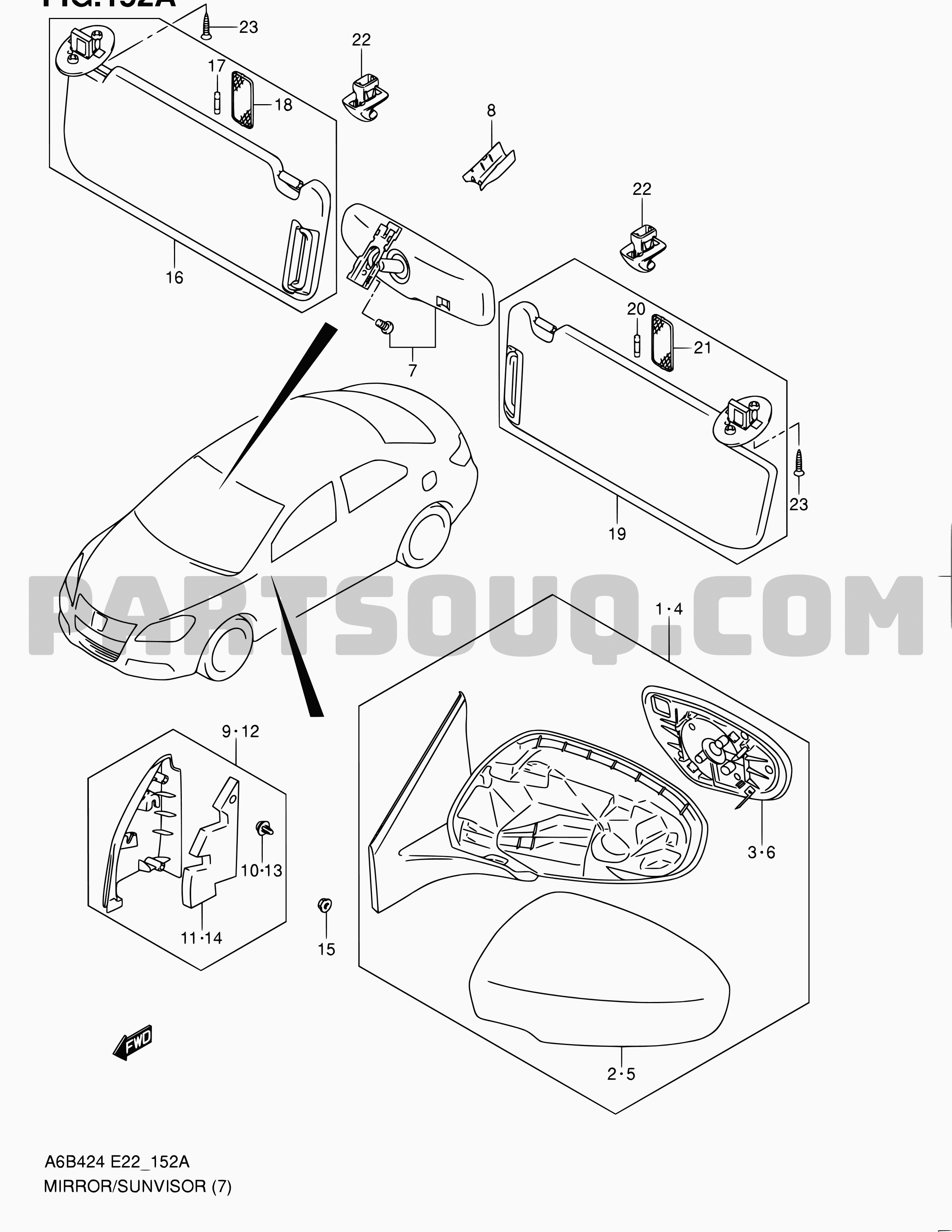 Interior Trim | Suzuki Kizashi A6B424 ZMT | Parts Catalogs