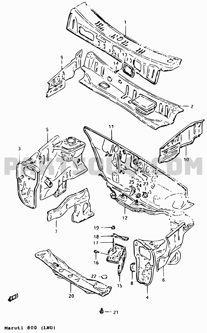 58 FRONT BODY PANEL Suzuki Alto A Star Celerio 800 Fronte Cultus MA800 MARUTI 800 Parts Catalogs PartSouq