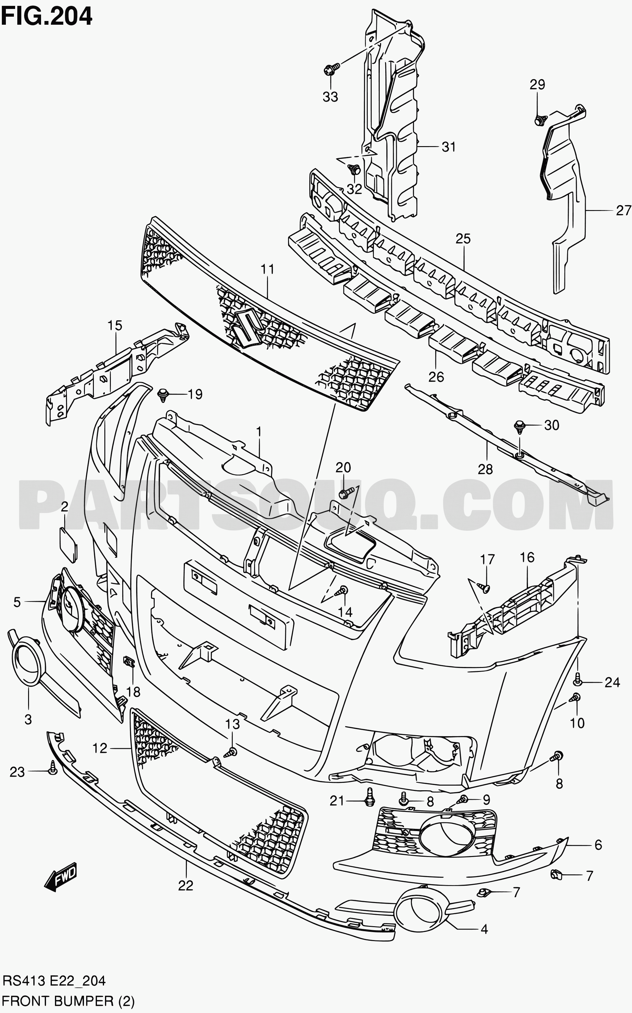 204 - FRONT BUMPER (SPORT) | Suzuki Swift RS413 RS413 (Magyar