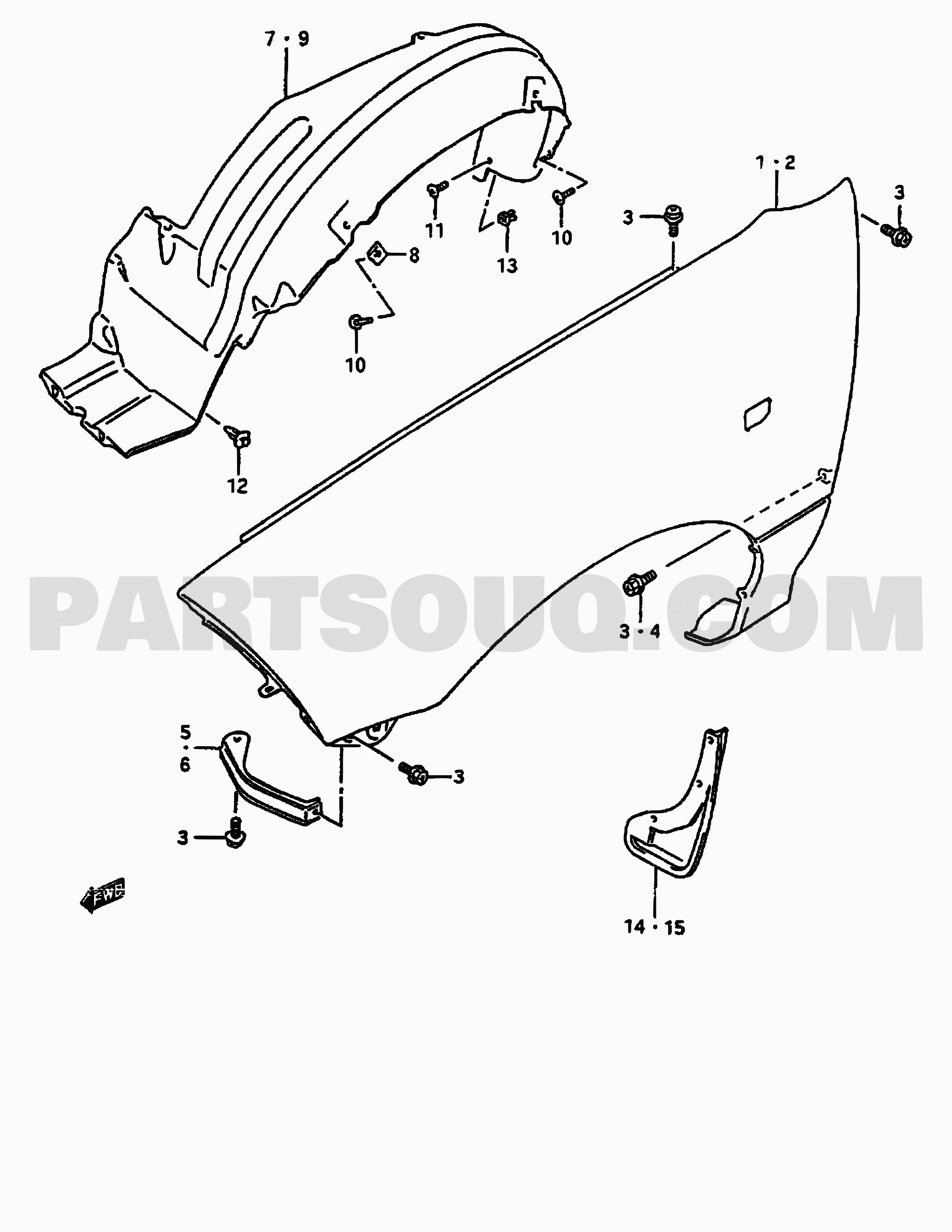 Body | Suzuki Swift SF413 SF413 (E03,E33:MY 1993) | Parts Catalogs
