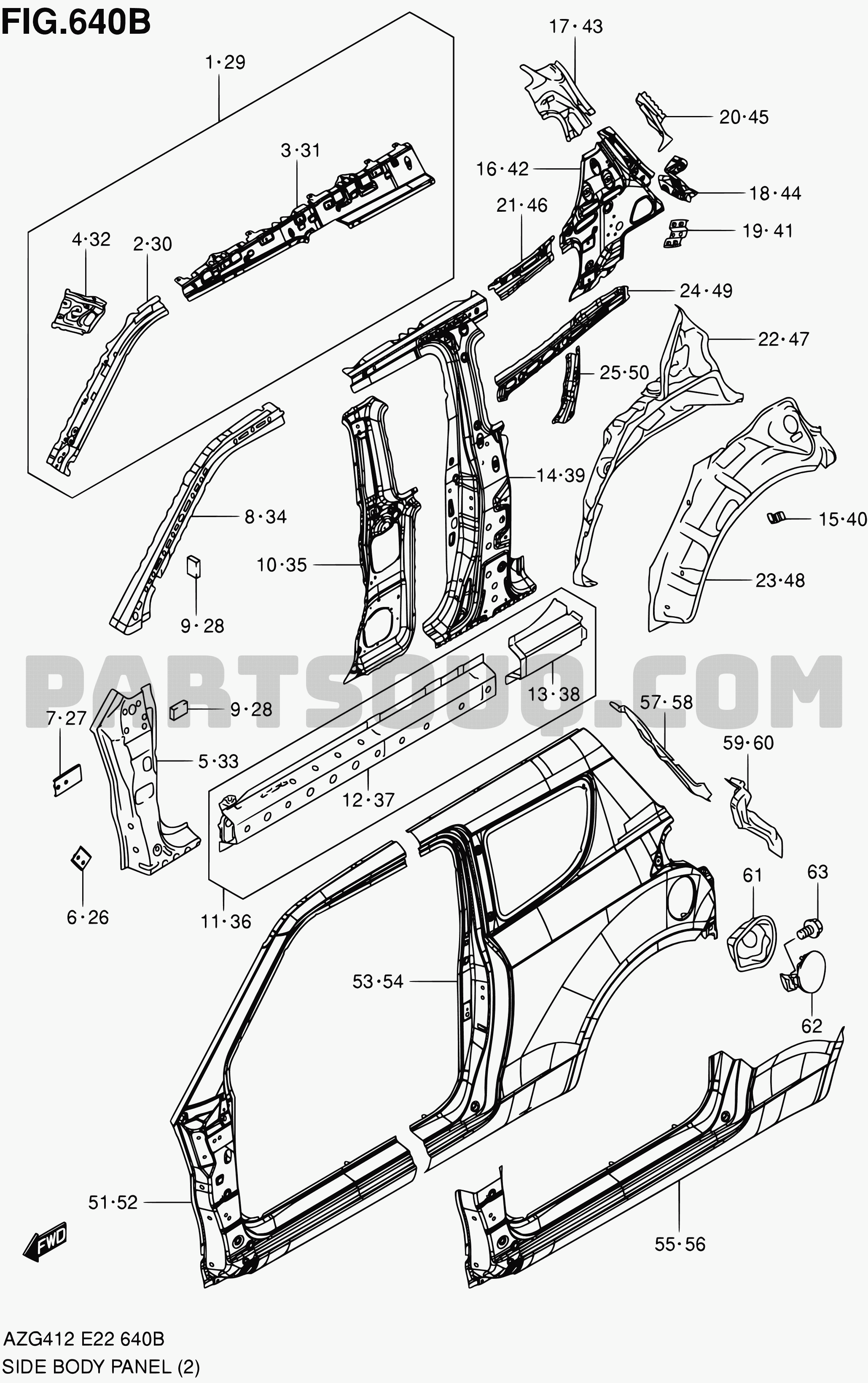 640B - SIDE BODY PANEL (3DR:M16A) | Suzuki Swift AZG412