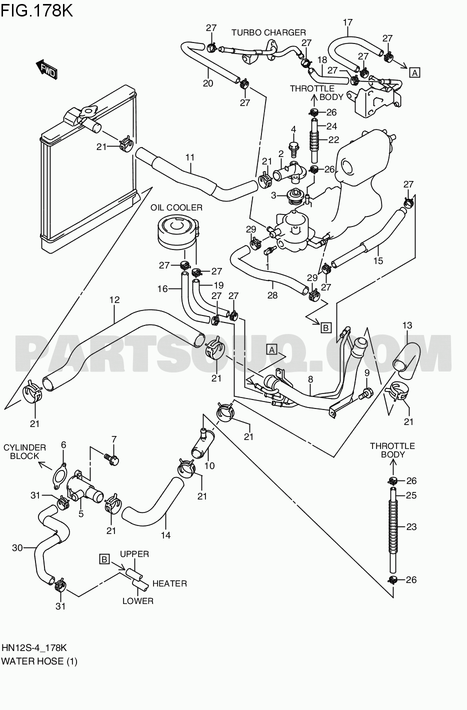 Water hose | Suzuki Kei/Swift F6A TURBO | Parts Catalogs | PartSouq