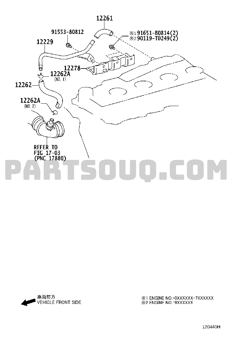 TOYOTA HIACE KDH222L-LEMNYV VENTILATION HOSE