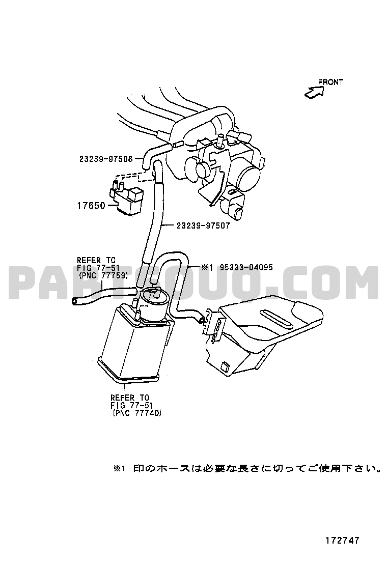 TOYOTA SPARKY S231E-ZMDF VACUUM PIPING