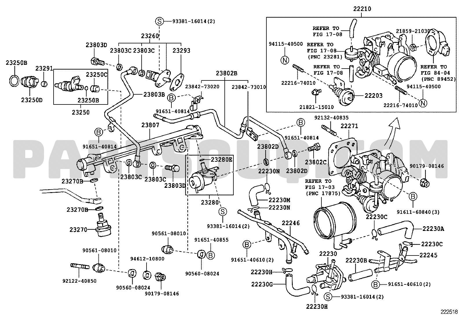 FUEL INJECTION SYSTEM Toyota HILUX YN61GPSE YN5,6,LN5,6 Parts