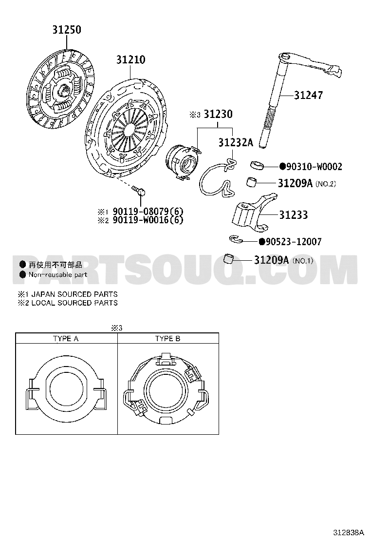 CLUTCH & RELEASE FORK | Toyota AYGO KGB40L-AGMGKW KGB40,PAB40 