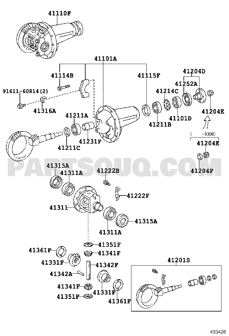 FRONT AXLE HOUSING & DIFFERENTIAL | Toyota LAND CRUISER S/T,H/T