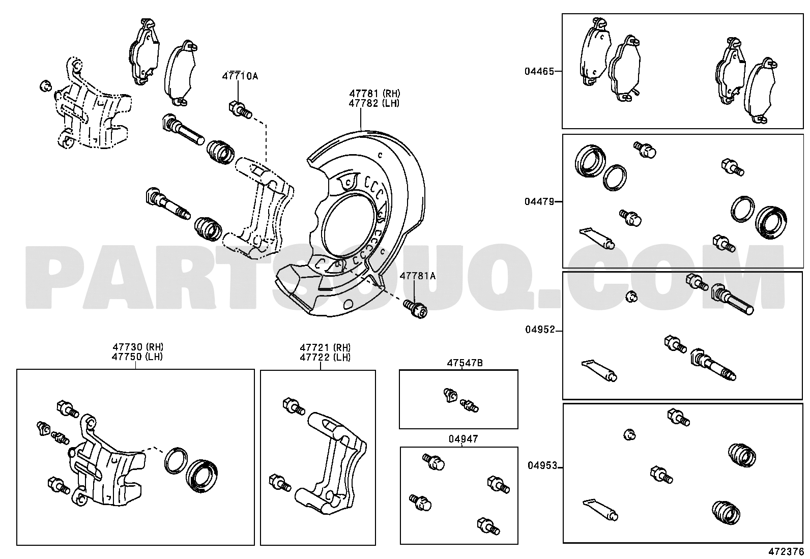 FRONT DISC BRAKE CALIPER & DUST COVER | Toyota YARIS NLP10R-CHMGXW 