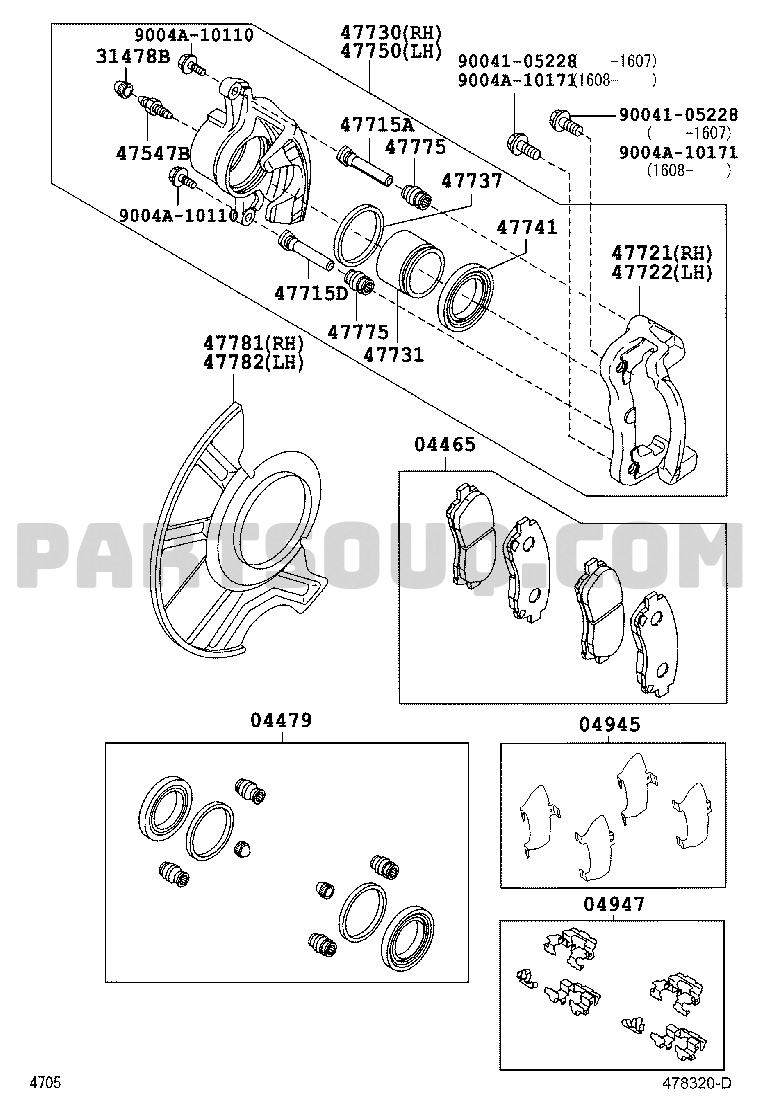 FRONT DISC BRAKE CALIPER & DUST COVER | Toyota LITE/TOWNACE S412M 