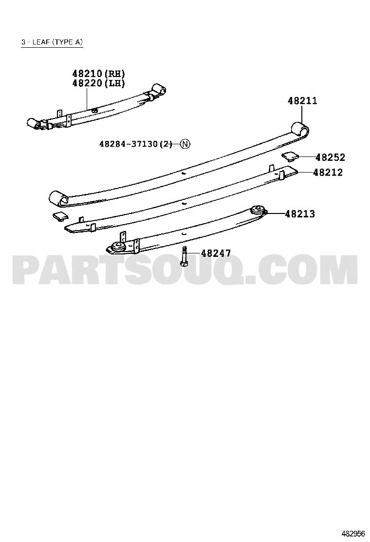 REAR SPRING & SHOCK ABSORBER | Toyota LITE/TOWNACE TRUCK KM50-TRJDS  CM5#,6#,KM5#,YM55,6# | Parts Catalogs | PartSouq