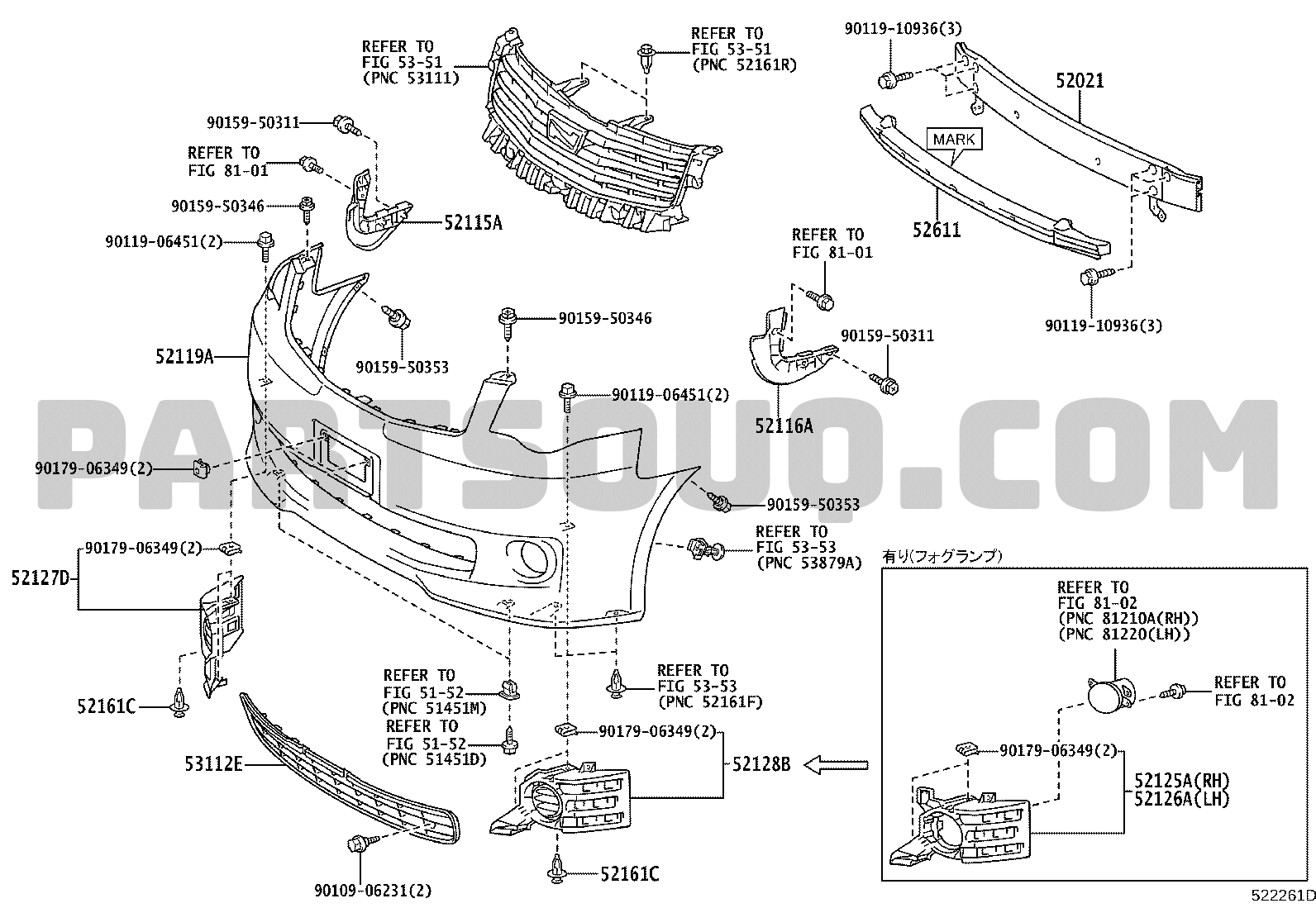 FRONT BUMPER & BUMPER STAY | Toyota NOAH/VOXY ZRR75G-APXEP5 ZRR7 ...