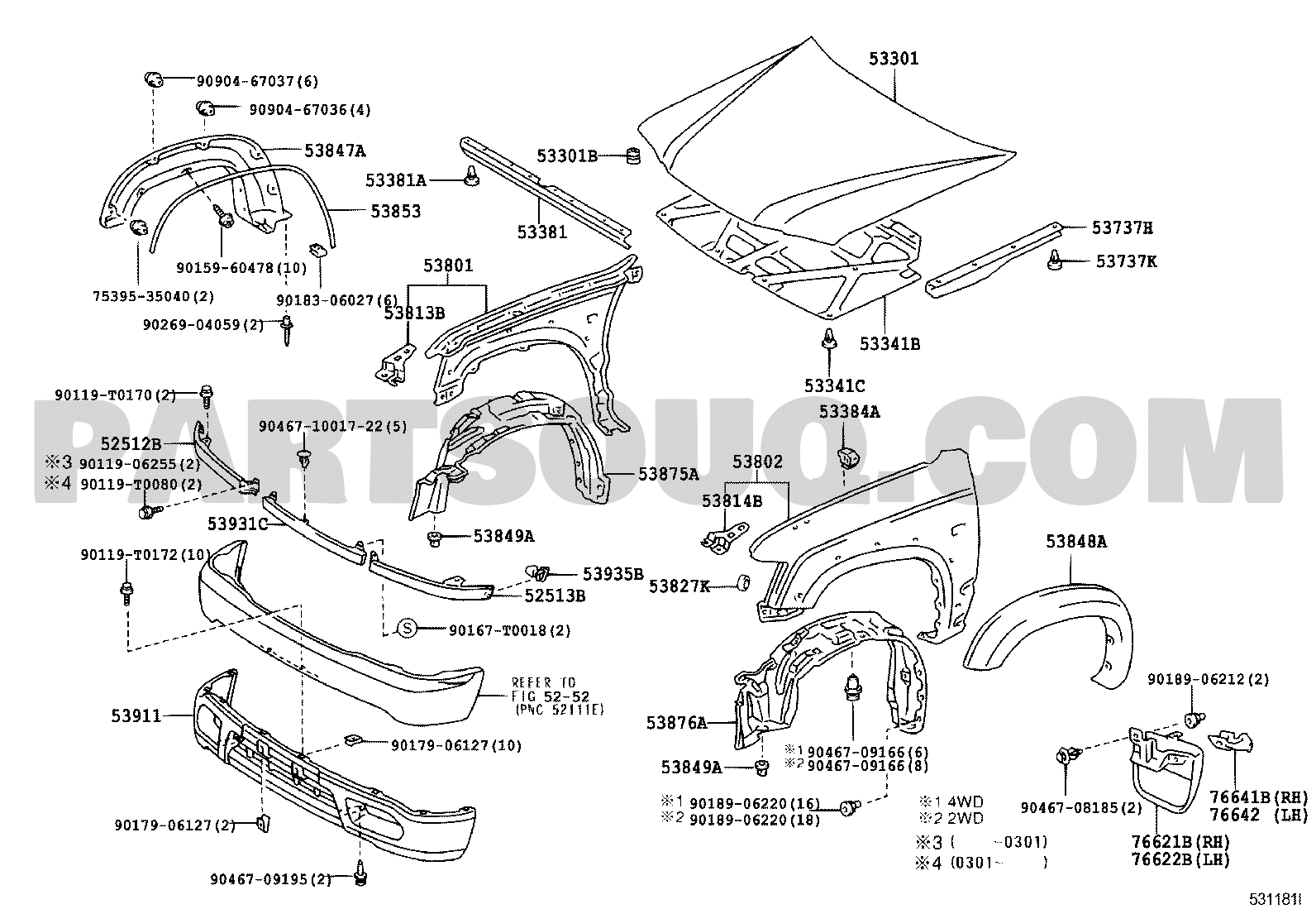 Body/Interior | Toyota HILUX LN167R-JRMSEQ 09.2001 - 08.2002