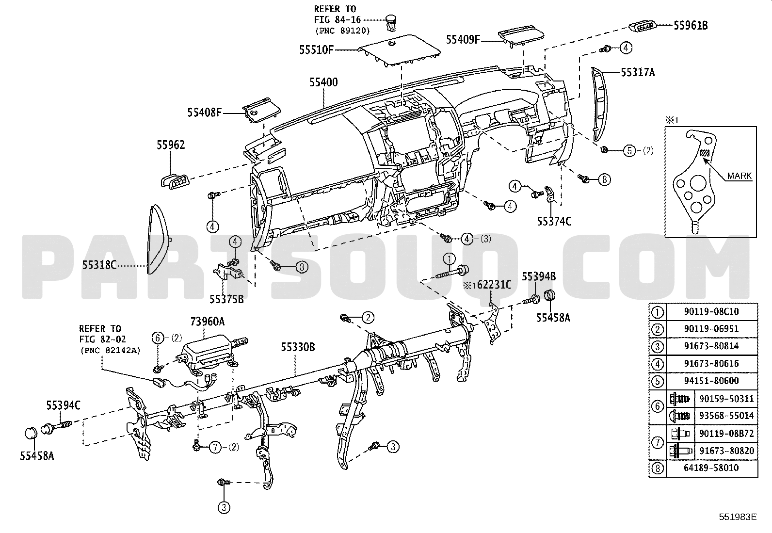 INSTRUMENT PANEL & GLOVE COMPARTMENT | Toyota LAND CRUISER