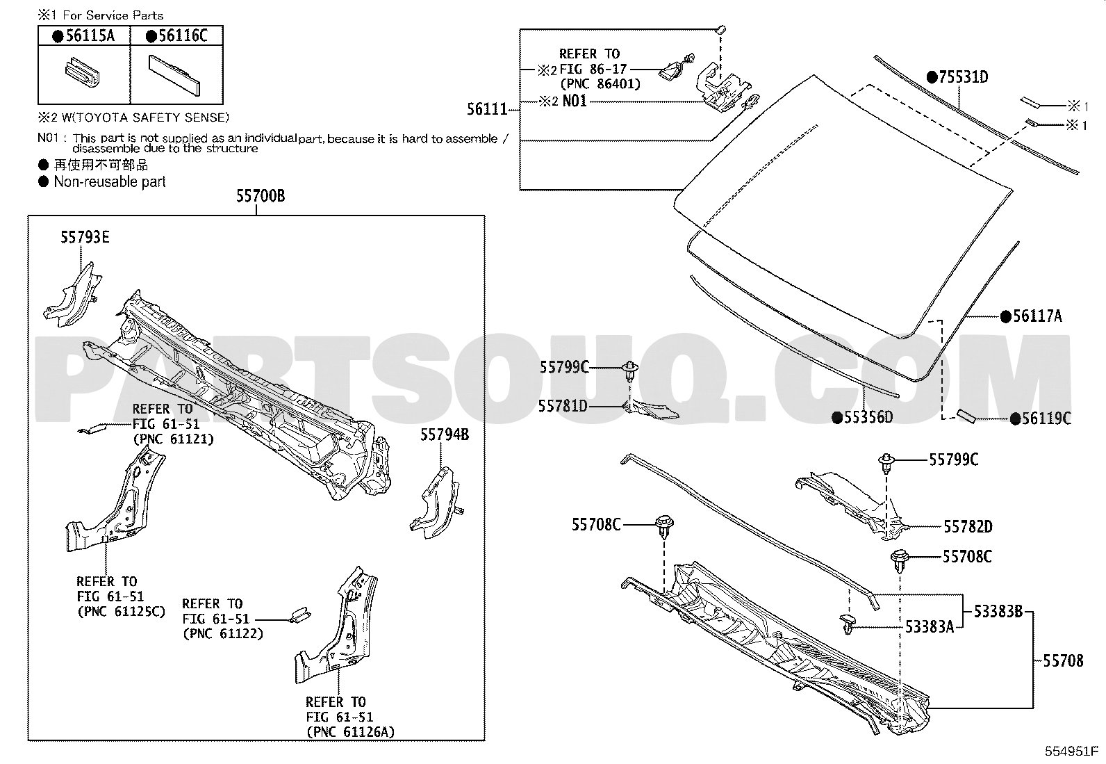 COWL PANEL & WINDSHIELD GLASS | Toyota LAND CRUISER VJA300R-GNUZZ