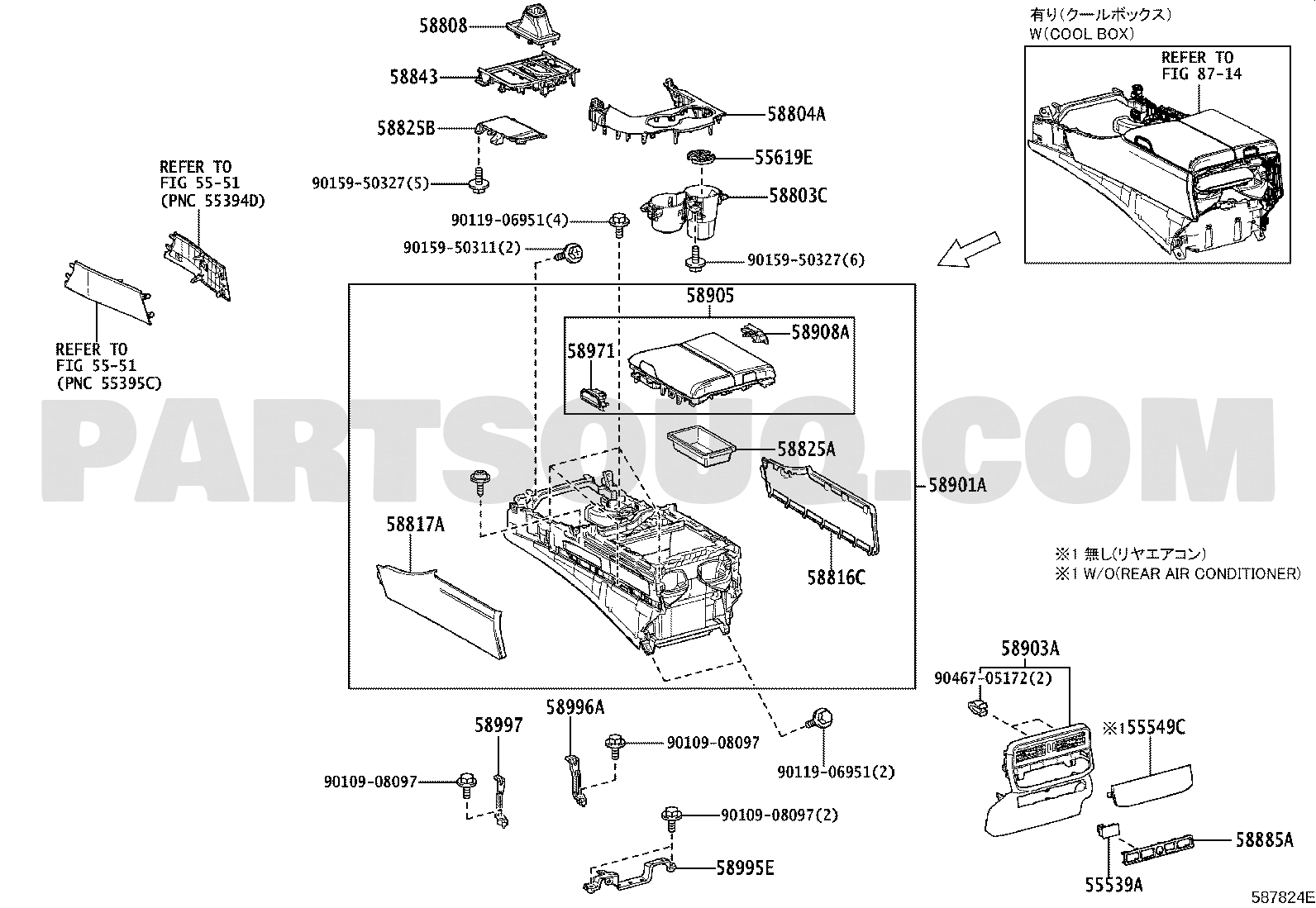 CONSOLE BOX & BRACKET | Toyota LAND CRUISER VJA300W-GNUZZ FJA300