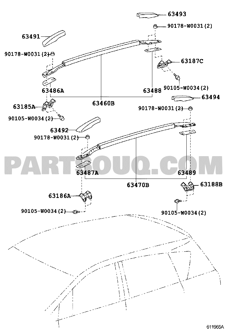 Toyota corolla verso store roof rails