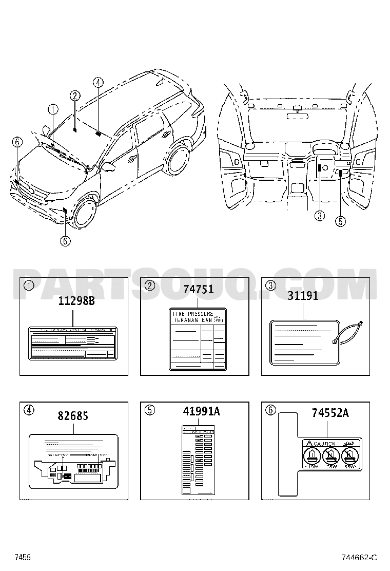 CAUTION PLATE | Toyota RUSH F800LE-GQGF F800 | Parts Catalogs 