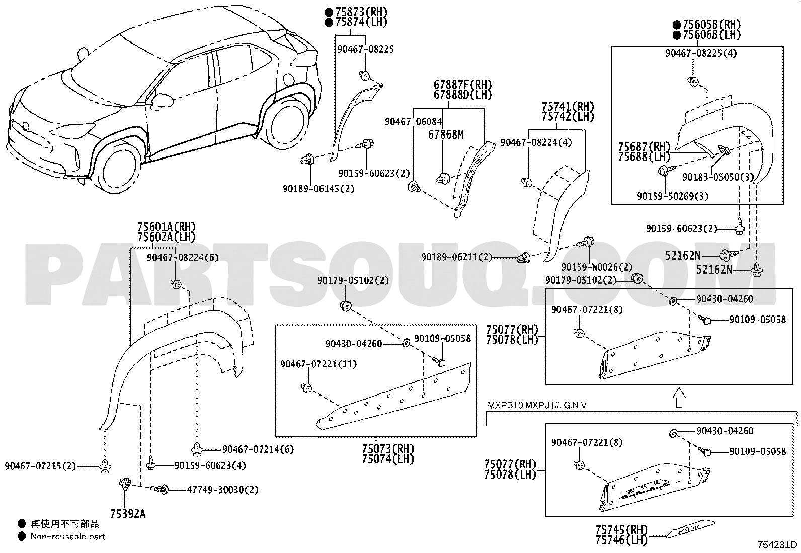 Body/Interior | Toyota YARIS CROSS/HYBRID MXPJ10L-BHXNBW MXPB10 