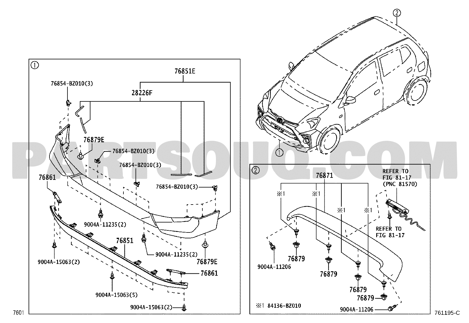 Body/Interior | Toyota AGYA/WIGO B100LA-GMSFF B10# | Parts 