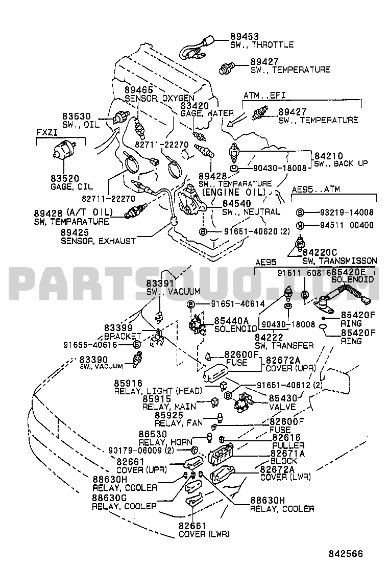 Electrical Toyota COROLLA AE91AGPGK AE9,CE9,EE9 Parts Catalogs