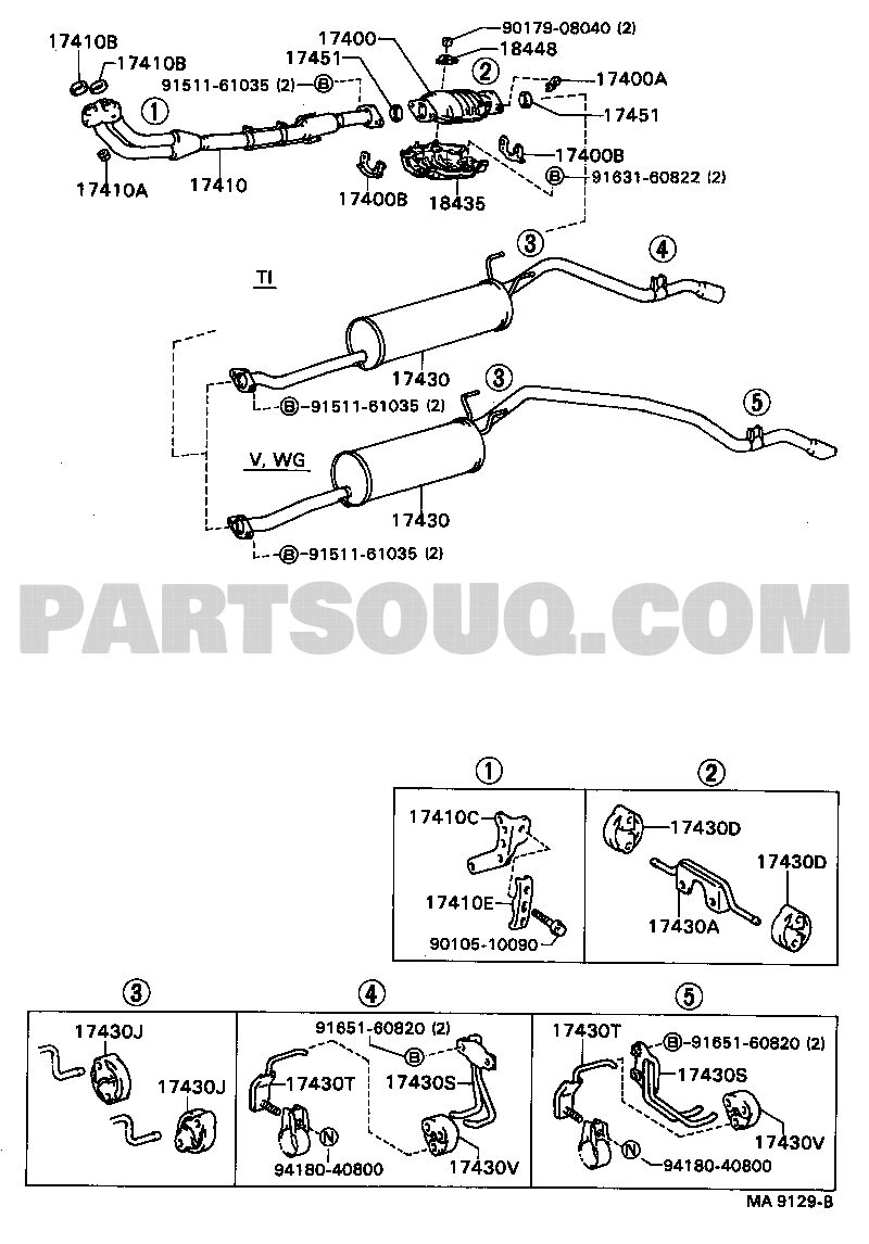 EXHAUST PIPE Toyota HILUX YN61GPSE YN5,6,LN5,6 Parts Catalogs
