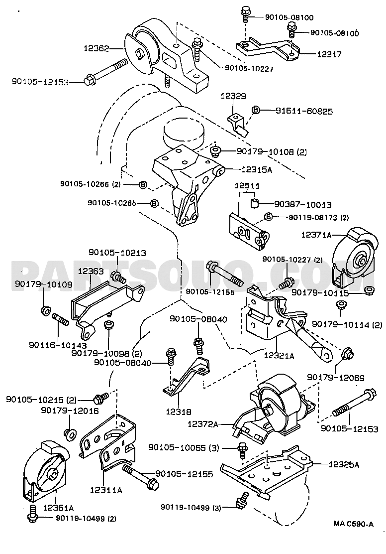 MOUNTING | Toyota COROLLA SED/LB/WG EE90R-AEHNSW EE9#,AE9#,CE90 