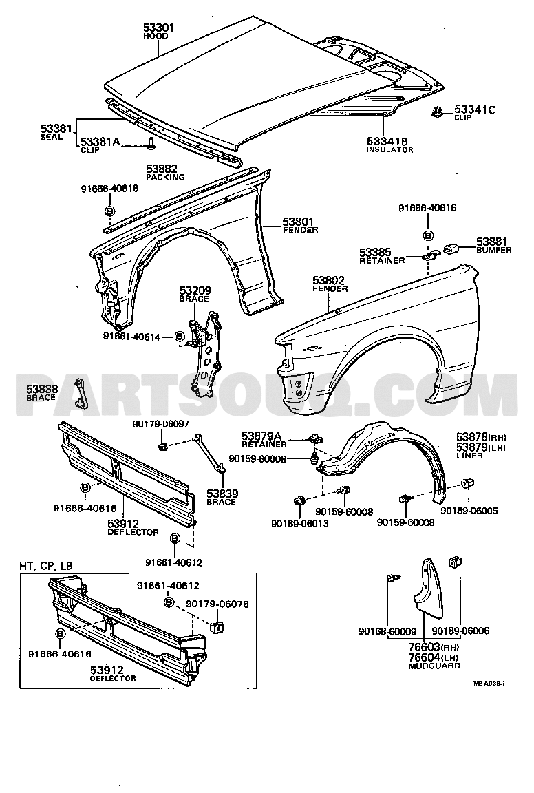 HOOD & FRONT FENDER | Toyota SPRINTER TE70-FEKES KE70,AE70 ...