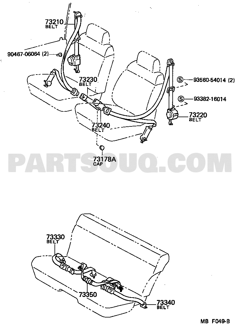 SEAT BELT & CHILD RESTRAINT SEAT | Toyota COROLLA LEVIN AE86-ECMVF 