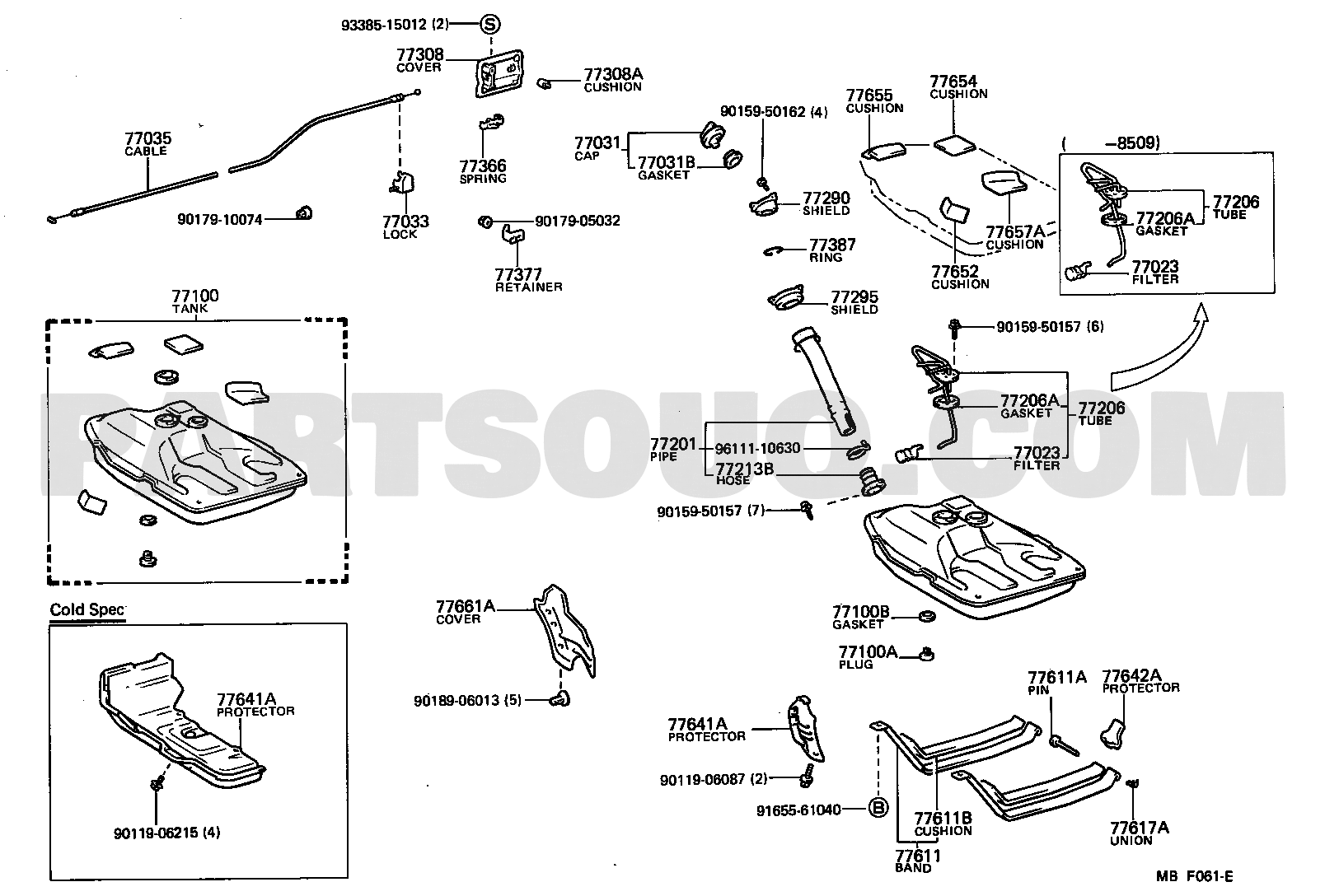 FUEL TANK & TUBE | Toyota COROLLA LEVIN AE86-ECMVF AE8# | Parts 