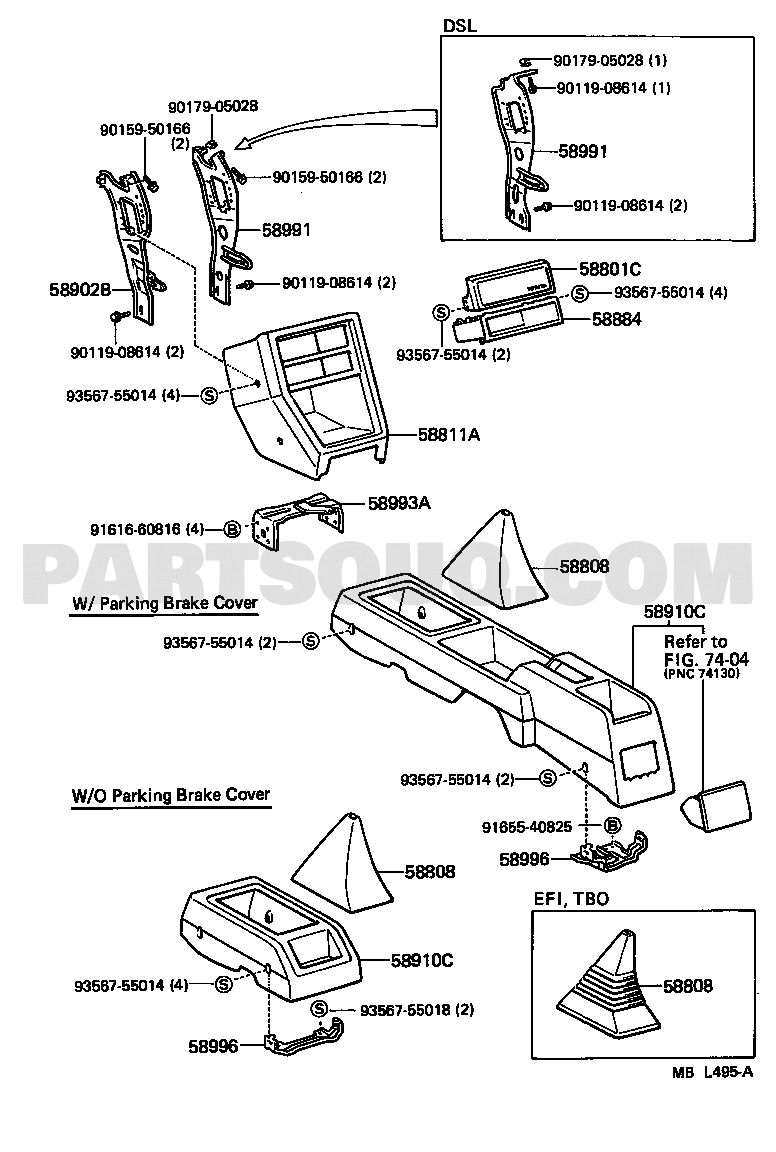 CONSOLE BOX & BRACKET | Toyota STARLET EP71-PGMSE EP7#,NP7 