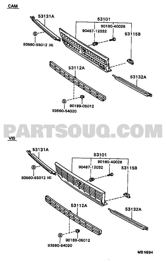 Body/Interior | Toyota CAMRY/VISTA SV21-JEPMK SV2#,VZV20