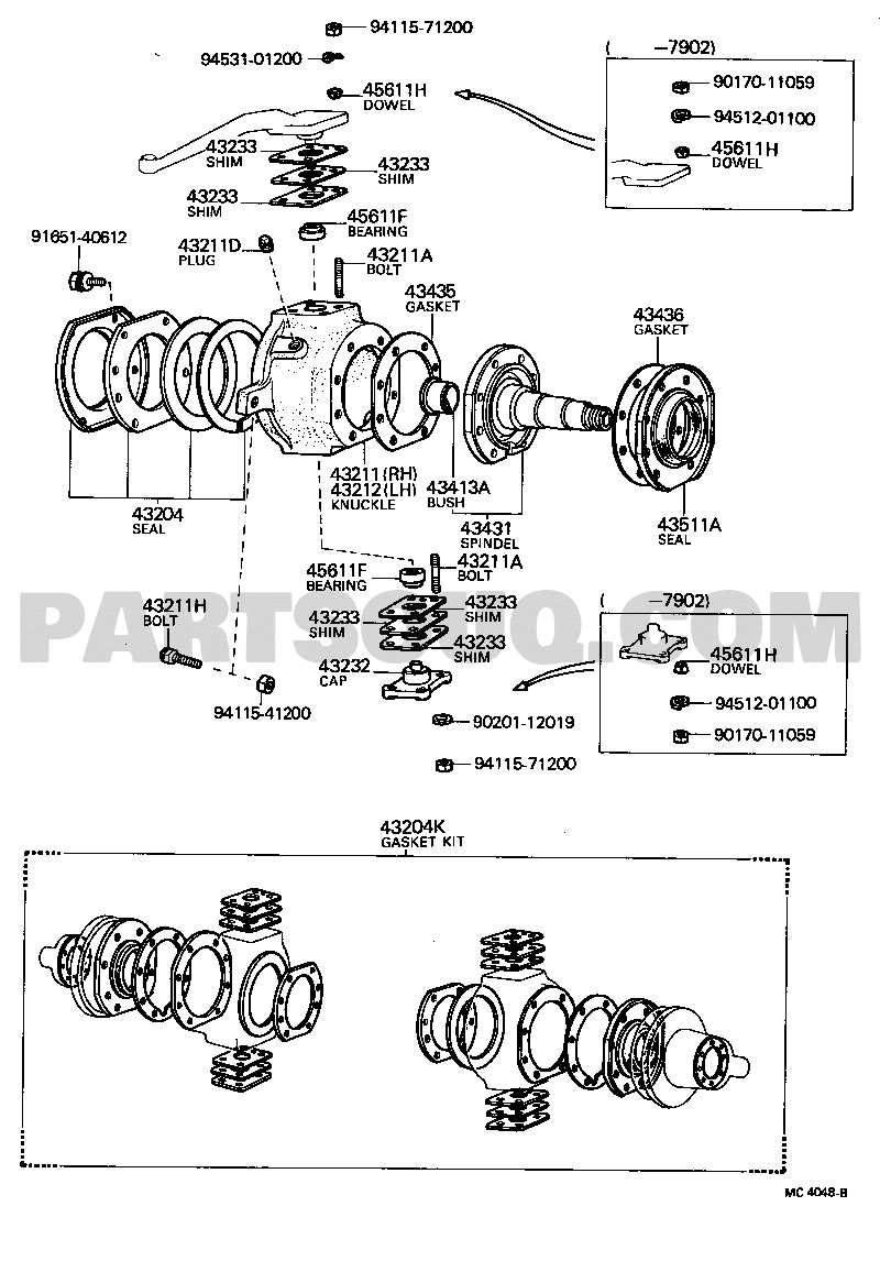 FRONT AXLE ARM STEERING KNUCKLE Toyota LAND CRUISER VAN BJ40