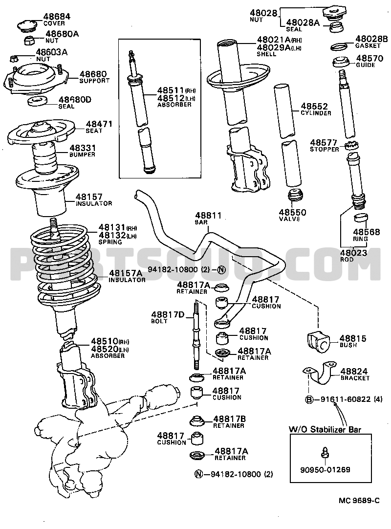 FRONT SPRING & SHOCK ABSORBER | Toyota COROLLA AE80-EEKNS FRONT SPRING & SHOCK ABSORBER | Toyota COROLLA AE80-EEKNS