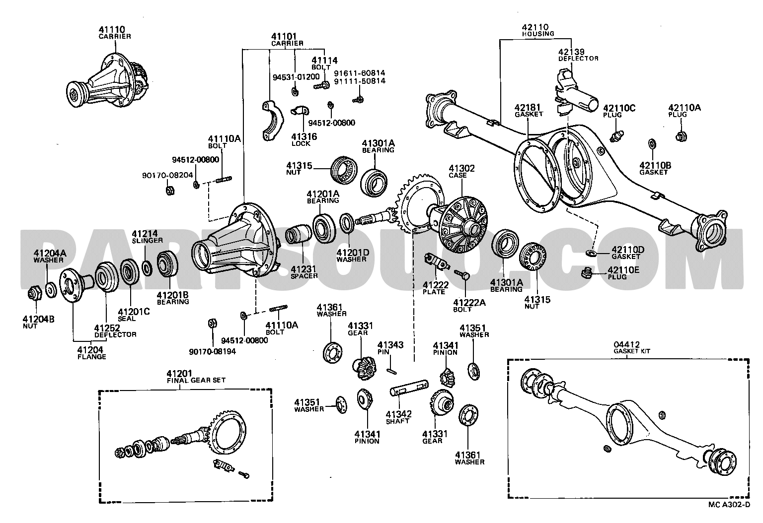 REAR AXLE HOUSING & DIFFERENTIAL