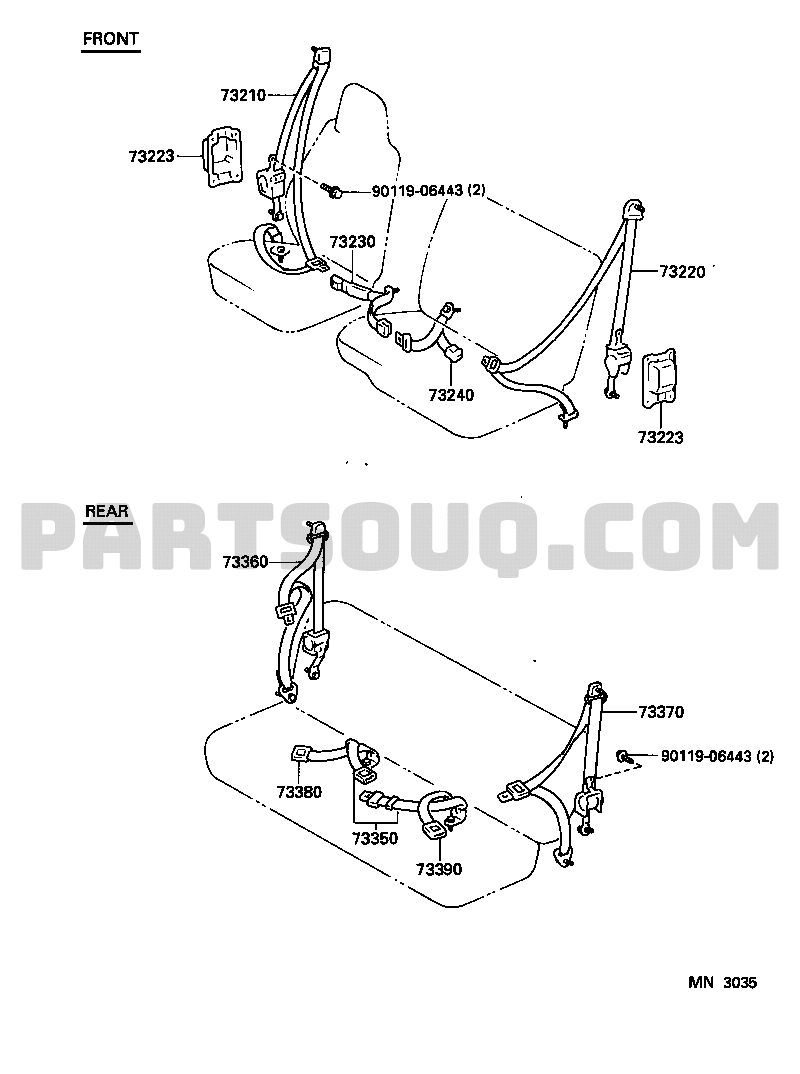 Toyota hiace seat belt discount