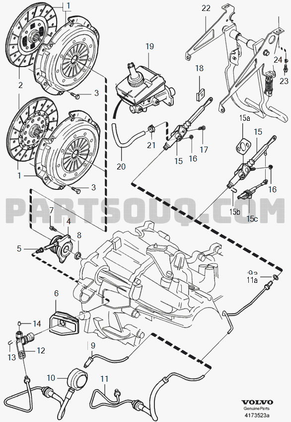 clutch Clutch control W/O TURBO | Volvo C70 Conv (-05) Volvo Cars 