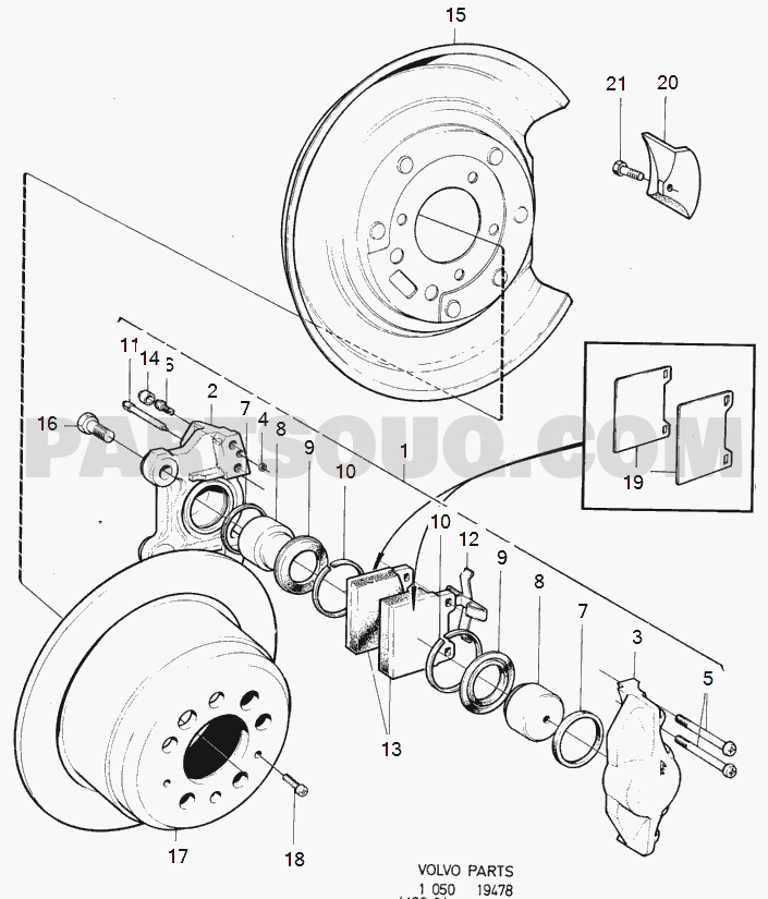 VOLVO 240 International Misc (INT) Rear wheel brake L.H.