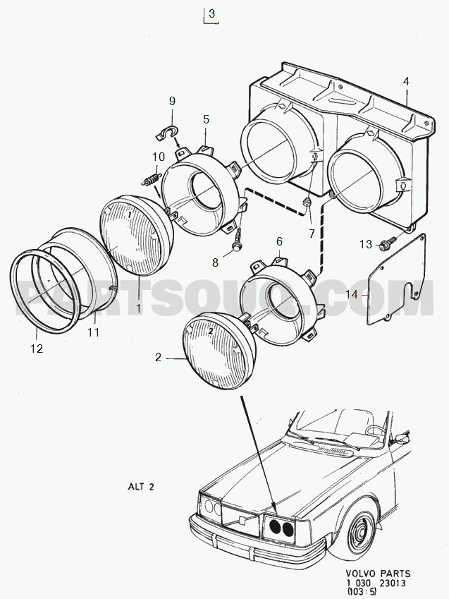 VOLVO 240 International Misc (INT) Headlights round