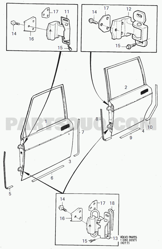 VOLVO 240 International Misc (INT) body frame door 4DRS, 5DRS