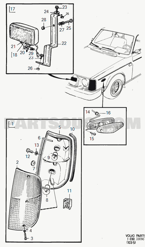 VOLVO 240 International Misc (INT) flasher light marker lamps (CA),(US)