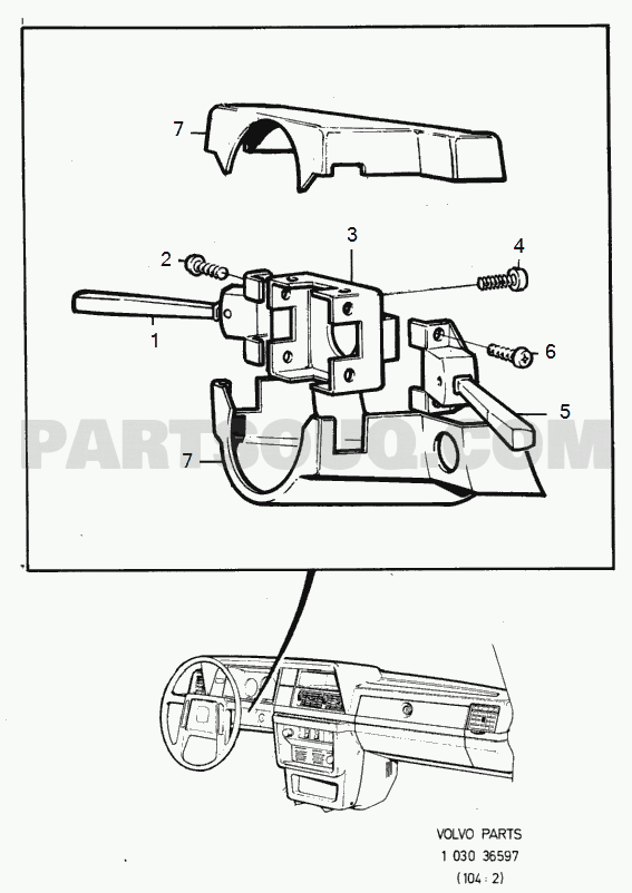 VOLVO 240 International Misc (INT) Switches, turn indicators, main and dipped beams, wiper/washer EXC (CA),(US)