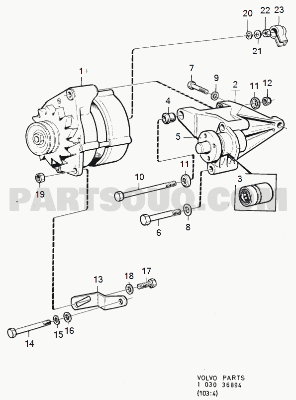 VOLVO 240 International Misc (INT) generator (ac) with mounting parts